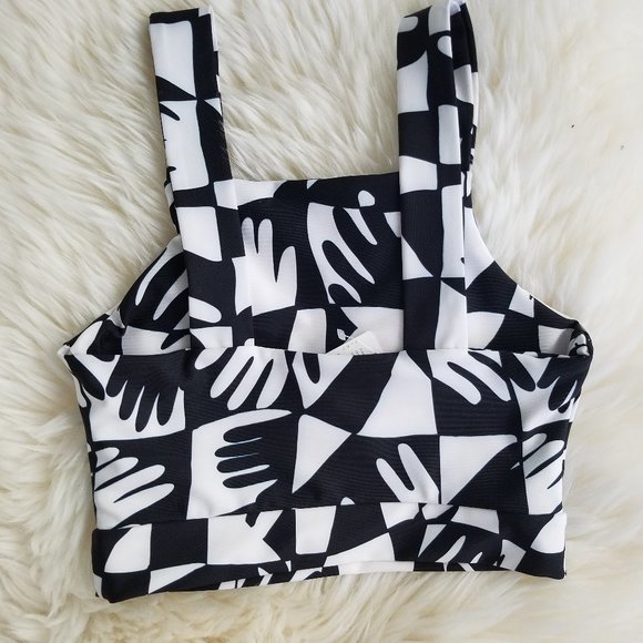 NWT Anthropologie | Hand print stretch workout top - Picture 7 of 13